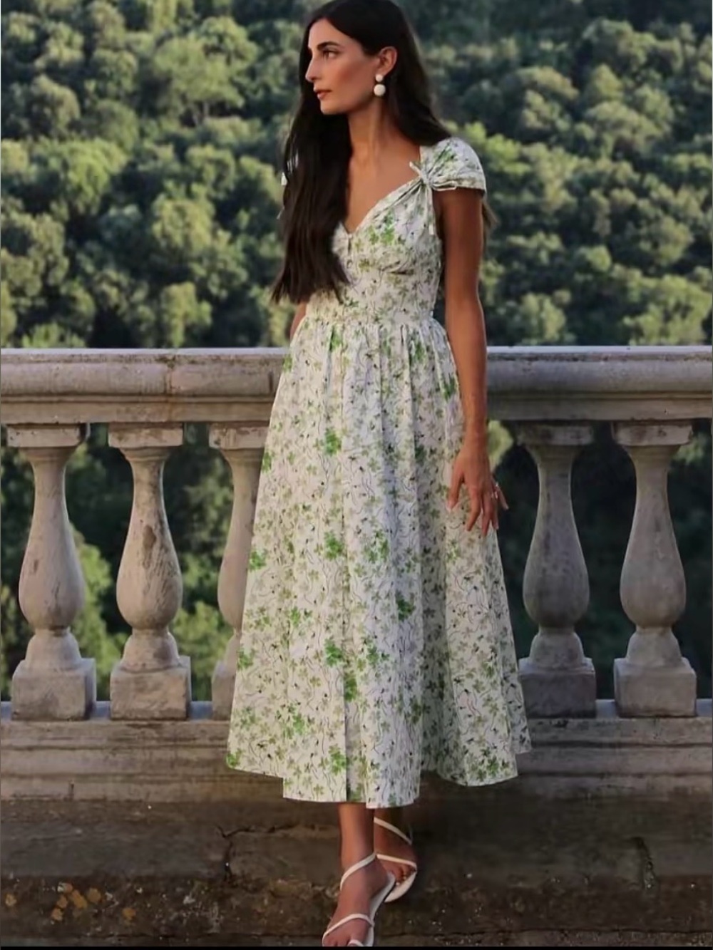 Hill House Home Lucille Dress in green floral print. Small